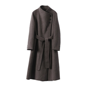 
Taomodao luxury line quality! Cashmere + superfine wool + lyocell mid-length woolen coat for women + belt