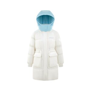 Bosideng 2023 winter mid-length women's sweet silhouette contrasting color fashionable down jacket B30145426
