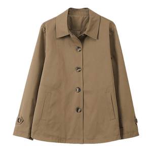 
Women's Trench Coat Short Loose 2025 Spring and Autumn New Middle-aged Small Mom Casual Large Size Single Breasted Jacket