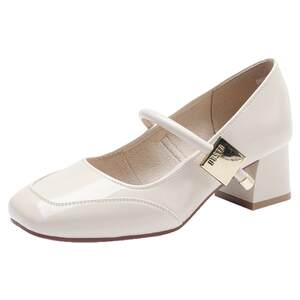 
Dadong Red Mary Jane Shoes Women's 2026 New Women's Shoes French Style Thick Heels High Heels Small Leather Shoes Wedding Shoes