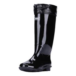 Huili rain boots men's waterproof plus velvet rain boots medium-high tube water boots anti-slip rubber shoes men's fishing overshoes