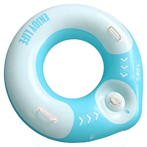 
Thickened swimming ring for children over 6 years old, anti-rollover with handle, press and inflate, 8 to 12 years old, safe for 5 years old