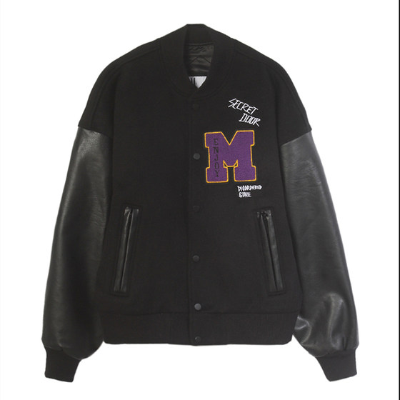 MEDM coat men's and women's tide, the trend of the trend of the trend of the spring and autumn American baseball jacket Wang Jiaer, the same top