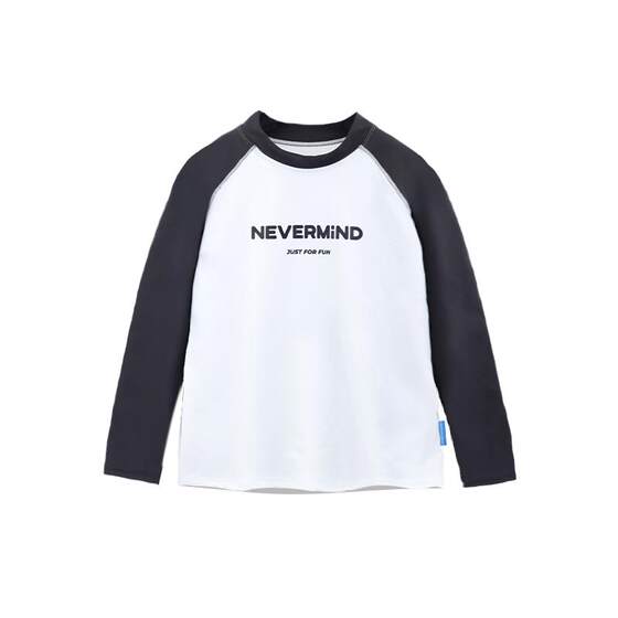 
NEVERMIND Children's Swimsuits Color-blocking Ragshoulder Sleeve Breathable Boys Top New Girls' Sunscreen Swimsuit