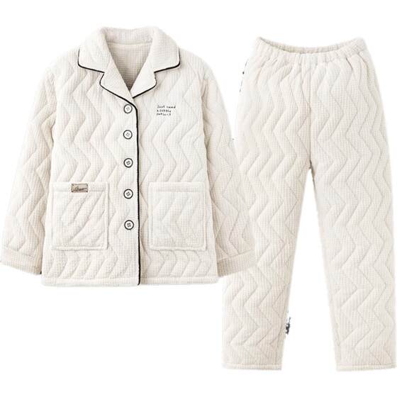 Princess Mark three-layer thick cotton couple pajamas for winter super thick coat cotton jacket for men and women can wear home clothes outside