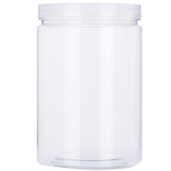 Transparent food grade plastic bottle with lid
