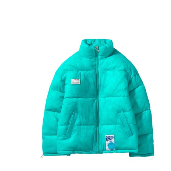 
National trend transparent PVC cotton clothes for men, trendy brand hip-hop cotton clothes INS mid-length thickened bread clothes for men, loose