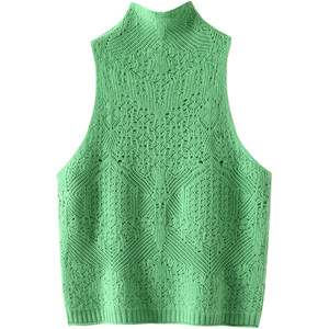 
Fairy Feather Dance~Cashmere Vest Women's Pure Cashmere Sweater Standing Collar Sleeveless Hollow Jacquard Cashmere Vest Thick