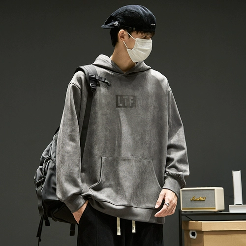 Бархатная демисезонная толстовка с капюшоном, утепленный балахон, лонгслив, куртка