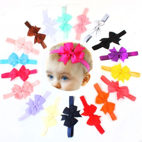 10pcs/lot New Design kids Ribbon Bow Tie Headband DIY Grosgr