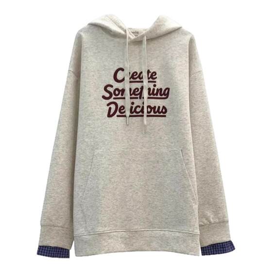 
Maternity wear, American shirt, spliced sleeve hooded sweatshirt, spring and autumn new style T-shirt, maternity top, fashionable to cover pregnancy belly