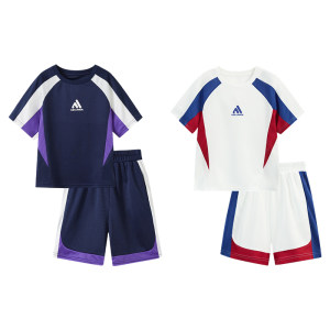 
askCool oxygen breathable boys' sports suit quick-drying new summer children's short-sleeved teenagers summer two-piece suit