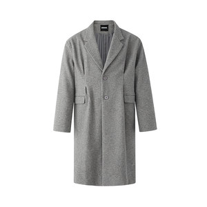 
MRCYC light mature style mid-length woolen coat men's winter warm suit collar H-shaped woolen windbreaker Korean style top