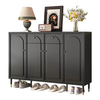 French black shoe cabinet home entrance cabinet