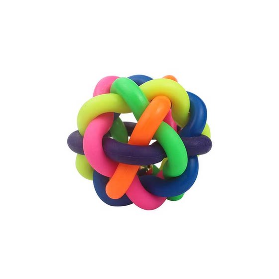 
Pet Toy Ball Colorful Woven Ball Colorful Bell Ball Rainbow Ball Cat and Dog Toy Ball Dog Toy Pet Supplies