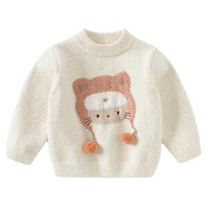 
David Bella children's sweater pullover 2026 new winter baby bottoming shirt thickened knitted sweater for boys and girls