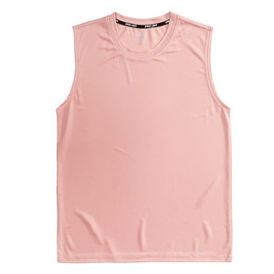 Quick drying sports T-shirt training suit vest men's loose round neck solid color sleeveless T-shirt ultra light sweat wicking fitness running suit
