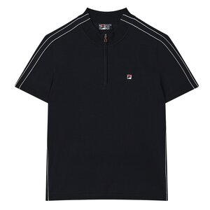 
FILA official women's knitted sweater 2025 autumn new fashion casual basic semi-zipper short-sleeved top