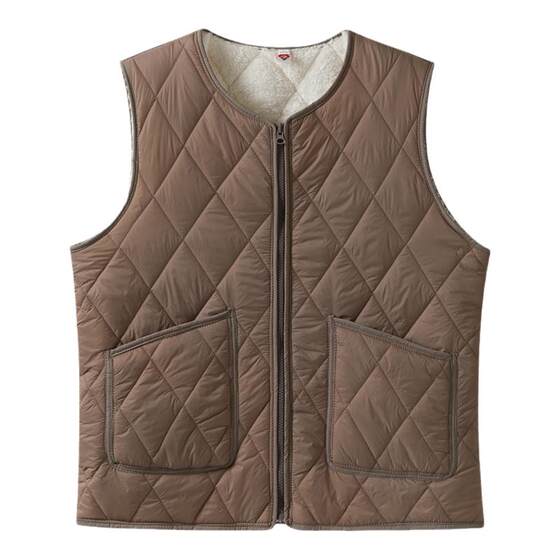 Plel cotton vest Men's winter new lamb cashmere inner luten, loose and warm vest, young students, Random horse clip
