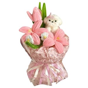 
The finished product is free of twisting sticks, cute puppy bouquet, tulip birthday gift, flower creative graduation blessing for girlfriends