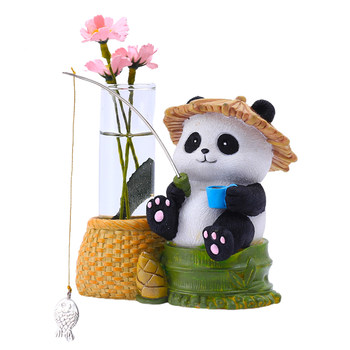 Cute panda small vase fish tank aquarium landscaping