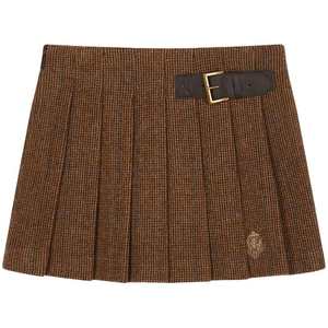 
[Same style of Zhao Lusi] TeenieWeenie Bear Women's Skirt Wool plaid embroidered pleated skirt