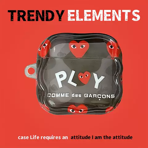 Comme des Garçons PLAY Red Heart Airpods Pro Case AirPods Case for AirPods 4, AirPods 3 & AirPods Pro 3 and 2