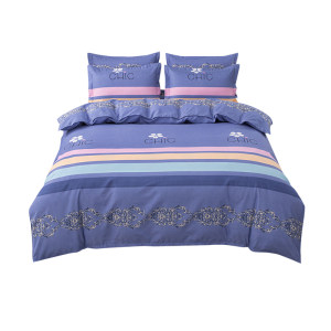 
Simple four-piece set of twill bed sheets, brushed cotton quilt cover, thickened student dormitory pure cotton bedding quilt cover