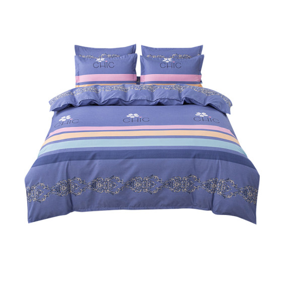 
Simple four-piece set of twill bed sheets, brushed cotton quilt cover, thickened student dormitory pure cotton bedding quilt cover