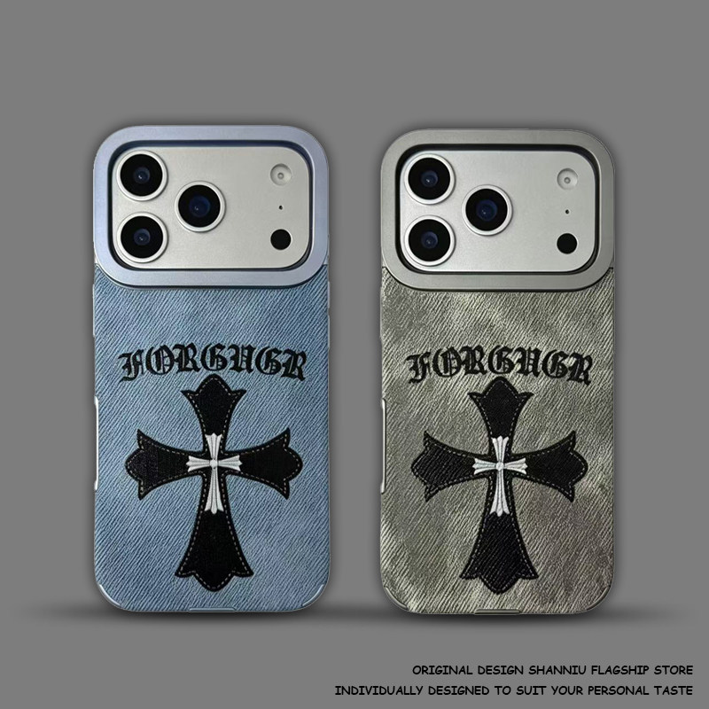 Chrome Hearts Style Cross "FOREVER" Phone Case for iPhone 17, 16, 15, 14 and 13