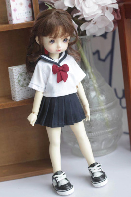 taobao agent Doll, cute clothing for elementary school students, children's clothing, with short sleeve, scale 1:4, scale 1:6