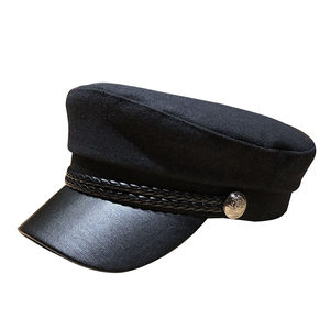 
The same style as the internet celebrity in autumn and winter, flat top baseball hat for women, fashionable and versatile Korean style trendy leather brim newspaper beret hat