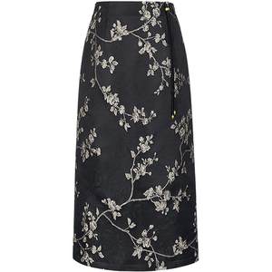 
KBNE black new Chinese skirt women's long skirt hip skirt autumn and winter 2025 autumn new popular skirt mid-skirt
