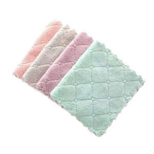 Coral velvet grinding cloth Baijie cloth tablet kitchen special brushing bowl artifact hanging water absorption without oil does not drop hair and wash dishwashing cloth
