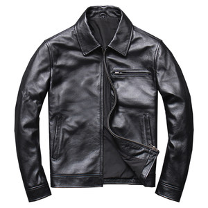 
50 pieces on clearance, casual genuine leather jackets for men with lapels, first-layer cowhide jackets for middle-aged and elderly people, winter jackets, short motorcycle jackets