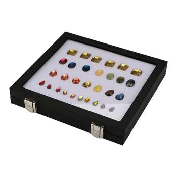 Glass transparent gem ring face naked stone jewelry display box