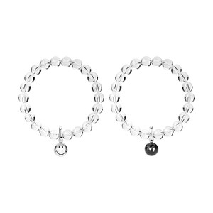 
[Christmas Gift] KKLUEx Smiling Face Crying Face Ball Pendant Bracelet Natural White Crystal Bracelet for Female Couple