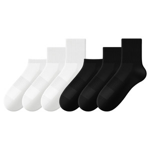 
White socks men's socks summer thin cotton socks mesh breathable anti-odor short socks summer men's mid-calf socks
