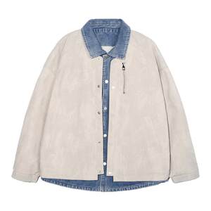 
ALLIN fake two-piece denim spliced lapel jacket men's deconstructed design sense cleanfit trendy casual jacket