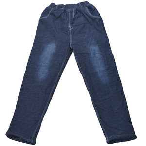 Boys jeans plus velvet cotton thickened 2024 winter children's clothing children's cotton pants in children's cotton pants casual warm pants