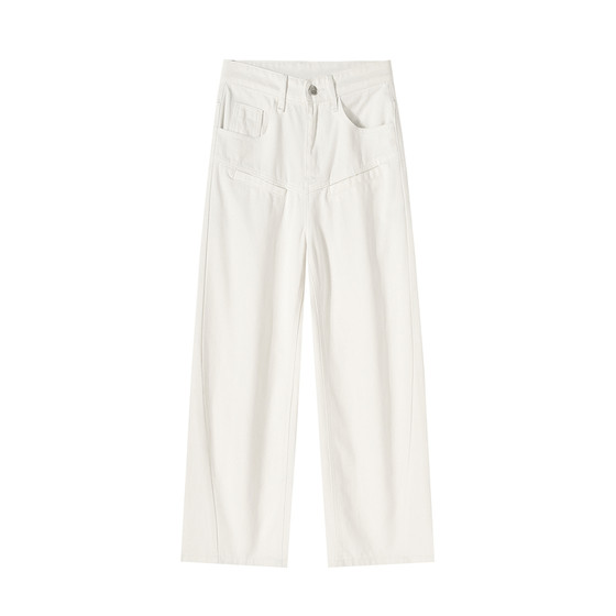 
lemanism American trendy khaki solid color work jeans men's 2025 spring and autumn loose straight pants