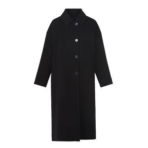 Langzi Pure Wool Vocal Jacket Widow Double -sided Words Monoid temperament Winter new mid -length woolen coat
