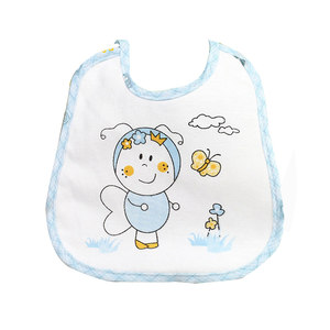 
Pure cotton baby double-layer saliva towel for newborn waterproof straps anti-spray bib for baby round dining bib