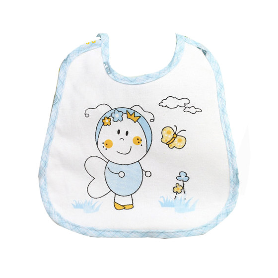
Pure cotton baby double-layer saliva towel for newborn waterproof straps anti-spray bib for baby round dining bib