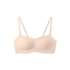 
Yu Shuxin's same style uras no size small breasts liquid foundation seamless invisible sling bra red underwear