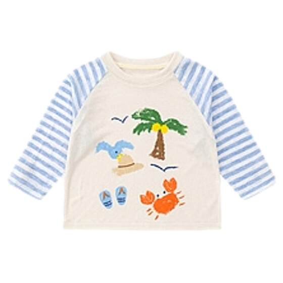 
Dudujia children's T-shirt parent-child clothing baby summer cartoon long-sleeved boys and girls thin clothes baby children's clothing