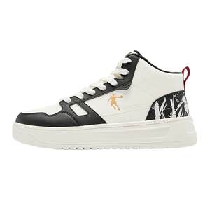 
Jordan black and white graffiti high-top plus velvet cotton shoes men's sports shoes leather non-slip men's shoes warm sports sneakers