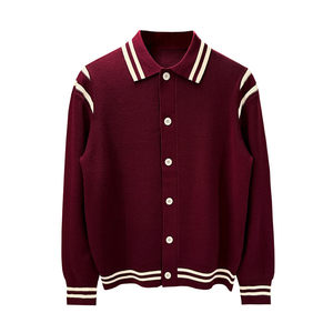 
Old money style men's high-end splicing slim men's fashion cardigan autumn and winter new lapel sweater knitted jacket for men