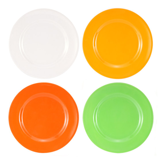 Plastic plates, round colored small plates, melamine imitation porcelain round flat plates, bone plates, snack plates