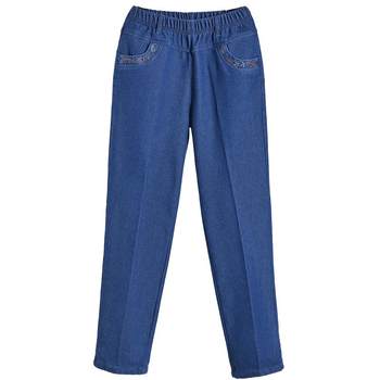 
Mom's velvet jeans for middle-aged and elderly women's warm pants